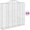 vidaXL Габионни кошници арка 9 бр 200x50x180/200 см поцинковано желязо