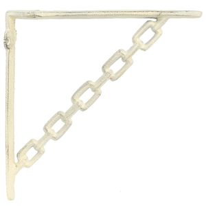 vidaXL Стенни рафтове 12 бр. Антично бяло 14.5 x 14.5 x 3 cm Стомана