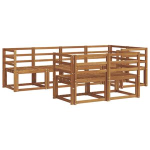 vidaXL Комплект дивани за открито 7 pcs Естествено и светло сиво