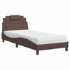 vidaXL Легло Viana без матрак, кафяво, 90x200 см, изкуствена кожа