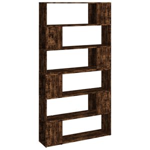 vidaXL Библиотека/разделител за стая, опушен дъб, 100x24x188 см