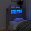 vidaXL LED горна табла, сив сонома, 100x18,5x103,5 см, инженерно дърво