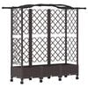 vidaXL Повдигнато легло с решетка и покривка Кафяво 163 x 40 x 129 см