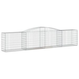 vidaXL Дъговидна габионна кошница 400x50x80/100 см поцинковано желязо