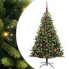 vidaXL Изкуствен коледен дърво с панти 150 LEDs Зелено 120 cm PVC и PE