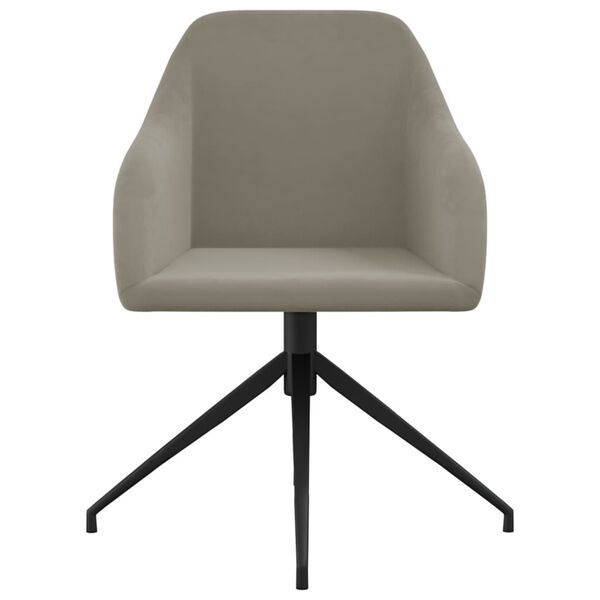 vidaXL Трапезни столове, 6 бр, светлосиви, кадифе