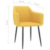 vidaXL Трапезни столове, 2 бр, жълти, текстил