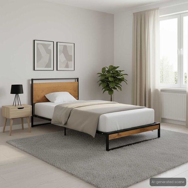 vidaXL Рамка за легло, метал, 90x200 см