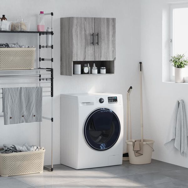 vidaXL Стенен шкаф, сив сонома, 60x31x70 см, инженерно дърво