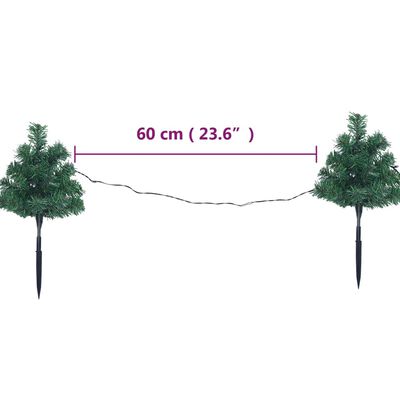 vidaXL Коледни елхи за пътеки 6 бр с топло бели LED 45 см PVC