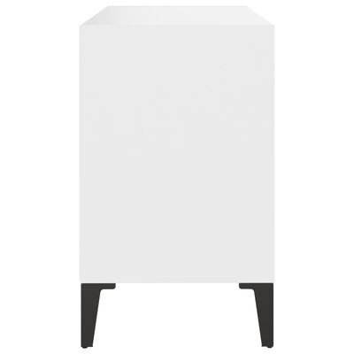 vidaXL ТВ шкаф с метални крака, бял, 69,5x30x50 см