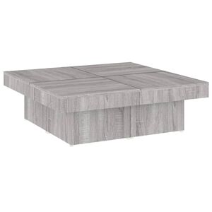 vidaXL Маса за кафе, сив сонома, 90x90x28 см, инженерно дърво