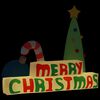 vidaXL Надуваема украса Merry Christmas с LED 197 см