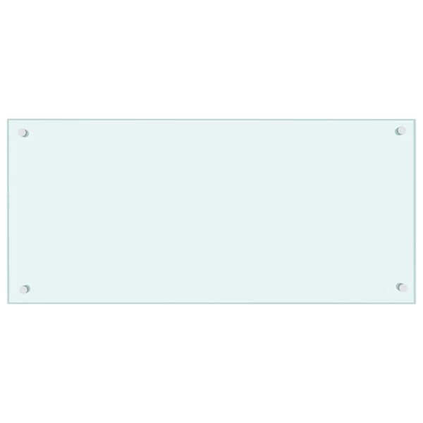 vidaXL Кухненски гръб, бял, 90x40 см, закалено стъкло