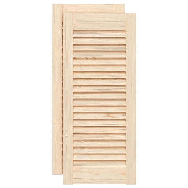 vidaXL Врати за шкафове с решетъчен дизайн 2 бр. масивна дървесина бор