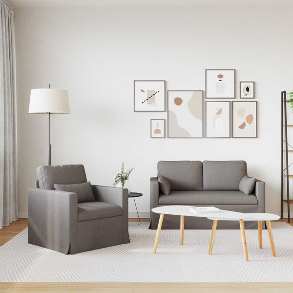 vidaXL Диван 2 pcs Таупе 139 x 78 x 80 см текстил