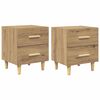 vidaXL Шкаф за легло 2 pcs Дъб 40 x 35 x 47.5см Инженерно дърво