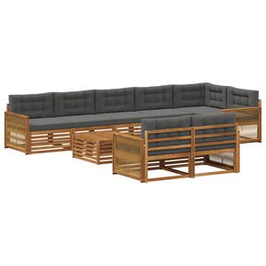 vidaXL Комплект дивани за открито с възглавница 9 pcs