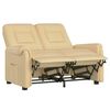 vidaXL 2-местен масажен реклайнер, кремав, микрофибърна тъкан