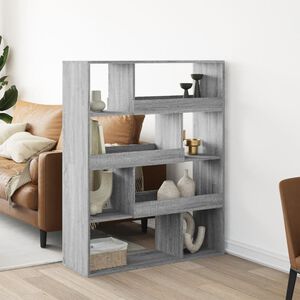 vidaXL Библиотека, сив сонома, 100x33x125,5 см, инженерно дърво