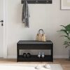vidaXL Пейка за коридор с възглавница с рафт Черен Дъб 83 x 38 x 45 см