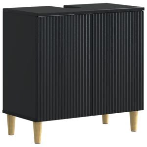 vidaXL Шкаф за мивка в баня ARNHEM Черно 59,5 x 31,5 x 59 см
