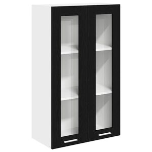 vidaXL Висящ шкаф Riga Черния дъб 60 x 31 x 100 см Инженерно дърво