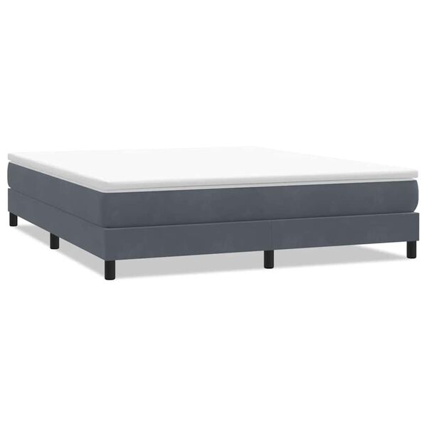 vidaXL Box Spring легло без матрак Тъмно сиво 180x210 cm Кадифе