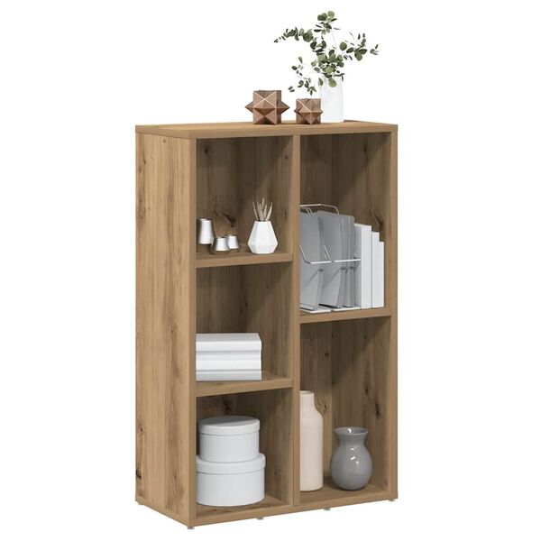vidaXL Библиотека, дъб артизан, 50x25x80 см, инженерно дърво