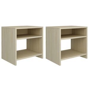vidaXL Нощни шкафчета, 2 бр, дъб сонома, 40x30x40 см, инженерно дърво