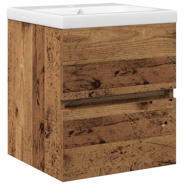 vidaXL Шкаф за мивка в баня Черния дъб 80 х 39 х 62 см Инженерно дърво