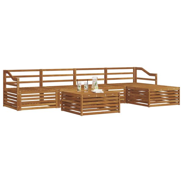 vidaXL Комплект дивани за открито 6 pcs Естествен