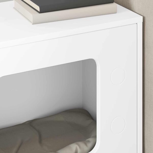 vidaXL Къща за котки Бяло 51 x 30 x 52 см Инженерно дърво