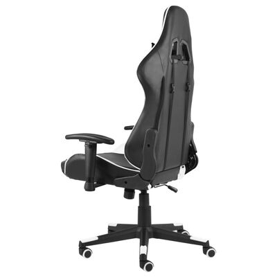 vidaXL Въртящ геймърски стол, бял, PVC
