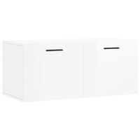 vidaXL Стенен шкаф, бял гланц, 80x36,5x35 см, инженерно дърво