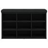 vidaXL Пейка за обувки, черна, 82x32x50 см, инженерно дърво