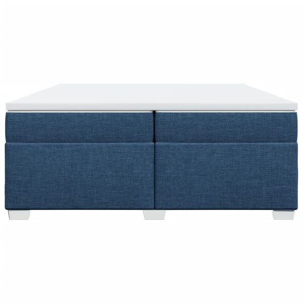 vidaXL Боксспринг легло с матрак, синьо, 200x200 см, плат