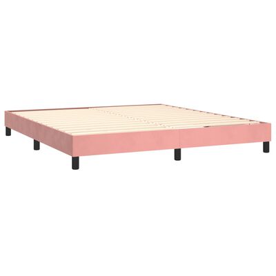 vidaXL Боксспринг рамка за легло, розова, 180x200 см, кадифе