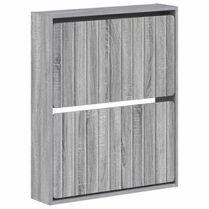 vidaXL Стенно шкафче за обувки ZWOLLE 71 x 17 x 86 см Сив Сонома