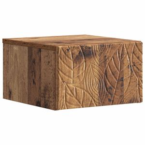 vidaXL Стенен страничен масичка Старо дърво 34,5 x 33 x 20 см