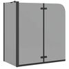 vidaXL Душова обшивка Черно 120 x 68 x 130 см ESG стъкло и алуминий