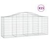 vidaXL Габионни кошници арка 15 бр 200x50x80/100 см поцинковано желязо