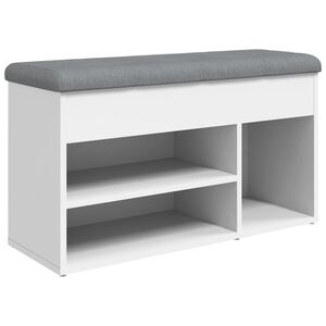 vidaXL Пейка за обувки, бяла, 82x32x45,5 см, инженерно дърво
