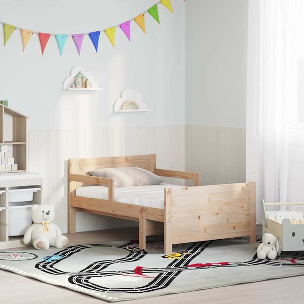 vidaXL Рамка за легло с матрак Кафяво 80 x 200 cm Солидно борово дърво