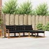 vidaXL Комплект дивани за открито 4 pcs Естествено и черно