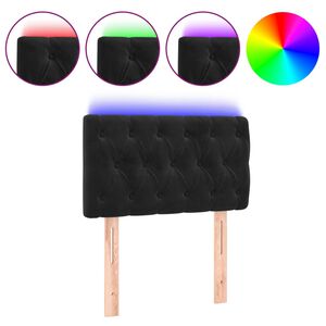 vidaXL LED Горна табла за легло, черна, 80x7x78/88 см, кадифе