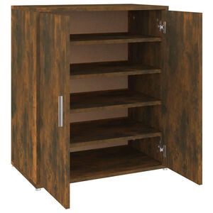 vidaXL Шкаф за обувки, опушен дъб, 60x35x70 см, инженерно дърво