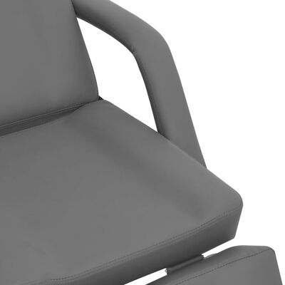 vidaXL Козметичен стол, изкуствена кожа, сив, 180x62x78 см