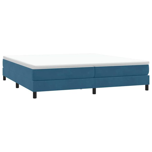 vidaXL Box Spring Легло без матрак Тъмно синьо 200x210 cm Кадифе