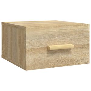 vidaXL Нощно шкафче за стенен монтаж, сонома дъб, 35x35x20 см